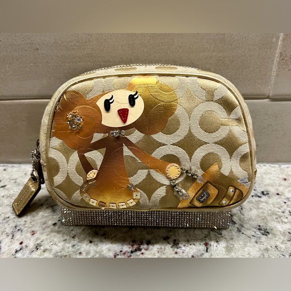 Coach Poppy Chan Collection "Goldy" Cosmetic Pouch - Picture 1 of 8